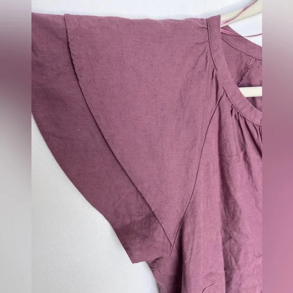 Women's Mauve Linen Blouse NWT 2X - Picture 6 of 7